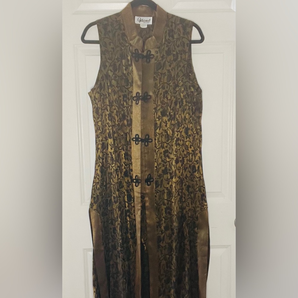 Chinese/Asian Pantsuits.  (Traditional Style) Black/Brass size 16